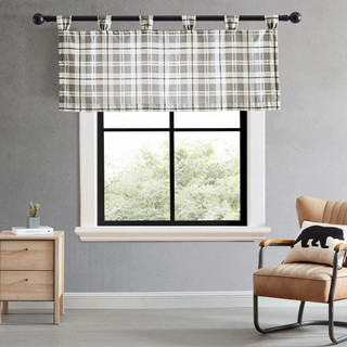 Thumbnail 4: Eddie Bauer Eddie Bauer Fall Creek Plaid Tab Top Valance 50x20 