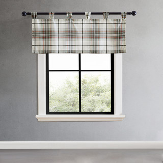 Thumbnail 2: Eddie Bauer Eddie Bauer Alder Plaid Tab Top Valance 86x15 