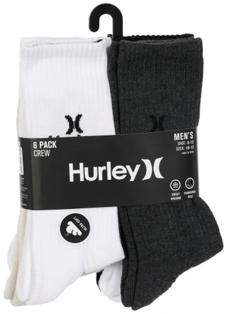 Thumbnail 1: Hurley Hurley Mens 6-Pr. 1/2 Terry Crew Socks-Multi 