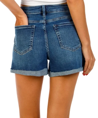 Thumbnail 2: YMI YMI Juniors Raw Cuff Denim Shorts 