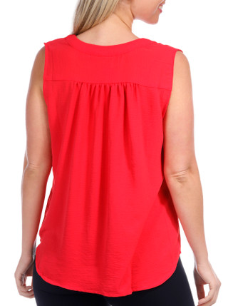 Thumbnail 3: Notations Notations Womens Sleeveless Airflow Button Front Top 