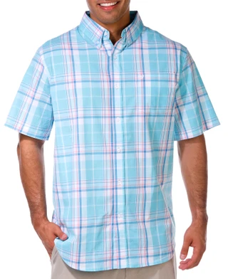 Thumbnail 1: CHAPS Chaps Mens Short Sleeve Plaid Button Down Shirt 