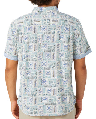 Thumbnail 2: CAMPIA MODA Campia Moda Mens Short Sleeve Tropical Stretch Shirt 