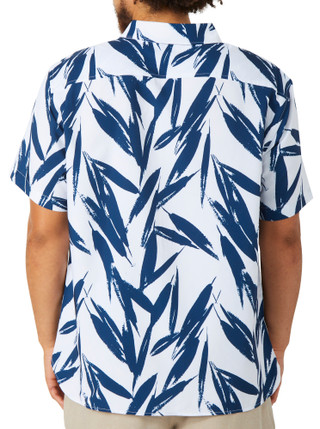 Thumbnail 4: Perry Ellis Perry Ellis Mens Short Sleeve Leaf Print Button Down Shirt 