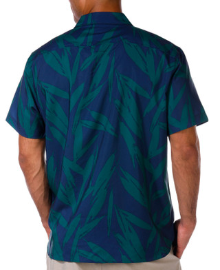 Thumbnail 3: Perry Ellis Perry Ellis Mens Short Sleeve Leaf Print Button Down Shirt 
