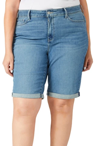 Thumbnail 1: NYDJ NYDJ Plus Briella Roll Cuff Denim Shorts 