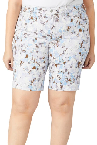 Thumbnail 2: NYDJ NYDJ Plus Brielle Bouquet Bermuda Shorts 