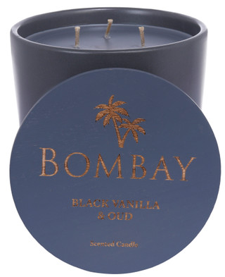 Thumbnail 3: Bombay Bombay 48 oz Embossed Jar Black Vanilla & Oud Candle 