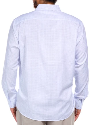 Thumbnail 2: Nautica Nautica Mens Long Sleeve Mini Dot Print Buttoned Shirt 