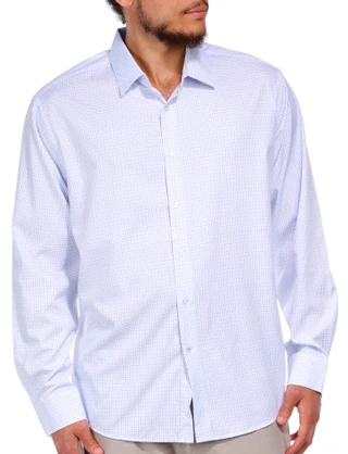 Thumbnail 1: Nautica Nautica Mens Long Sleeve Mini Dot Print Buttoned Shirt 