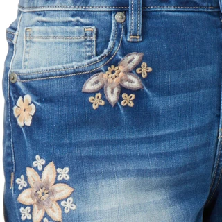 Thumbnail 3: MISS ME Miss Me Womens Mid Rise Embroidered Denim Shorts 
