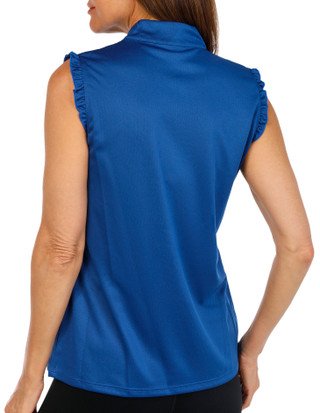 Thumbnail 4: COURT HALEY Court Haley Womens Solid Sleeveless Zipped Ruffle Top 