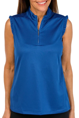 Thumbnail 1: COURT HALEY Court Haley Womens Solid Sleeveless Zipped Ruffle Top 