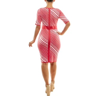 Thumbnail 3: Nina Leonard Nina Leonard Womens Angled Stripes Sweater Dress 
