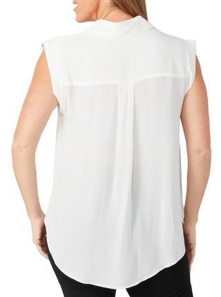 Thumbnail 2: T. Tahari T. Tahari Petite Button Sleevless Top 