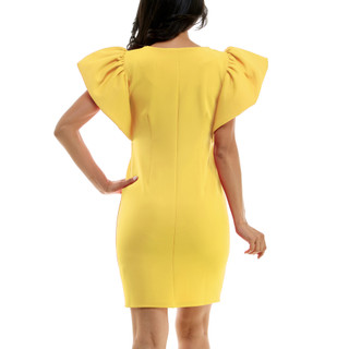 Thumbnail 6: Nina Leonard Nina Leonard Womens Short Scuba Ruffle Sleeve Dress 