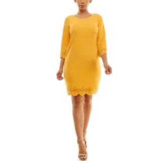 Thumbnail 1: Nina Leonard Nina Leonard Womens Scalloped Hem Dress 