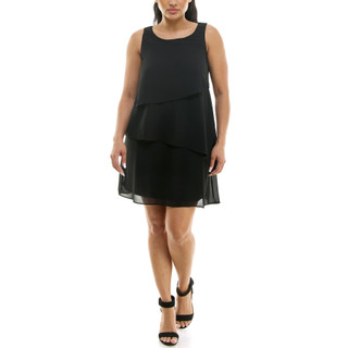 Thumbnail 3: Nina Leonard Nina Leonard Womens Sleeveless Tie Back Chiffon Float Dress 
