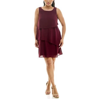 Thumbnail 3: Nina Leonard Nina Leonard Womens Sleeveless Tie Back Chiffon Float Dress 