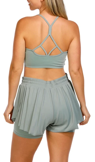 Thumbnail 4: 90 DEGREE BY REFLEX 90 Degree By Reflex Womens Active 2 Pc Shorts Set 