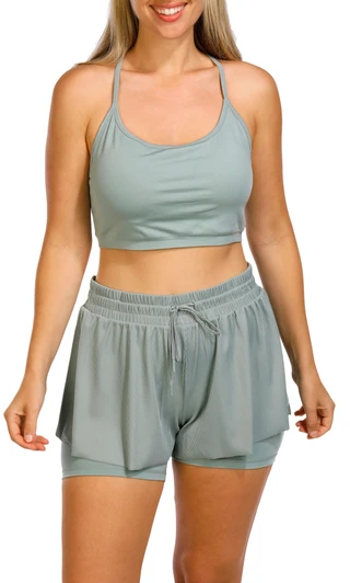 Thumbnail 2: 90 DEGREE BY REFLEX 90 Degree By Reflex Womens Active 2 Pc Shorts Set 