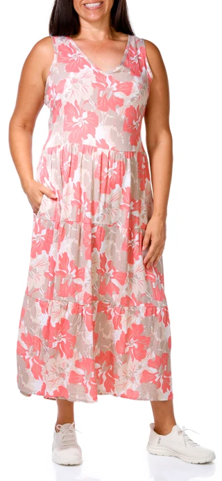 Thumbnail 4: WATER LILY Water Lily Plus Sleeveless Floral Maxi Dress 