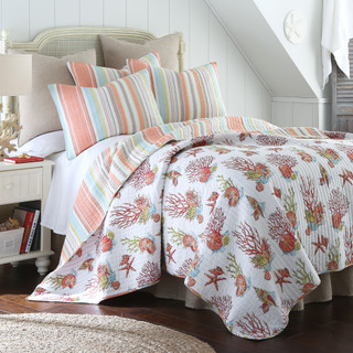 Thumbnail 2: Levtex Home Levtex Home Brighton Coral Reversible Quilt & Sham Set 