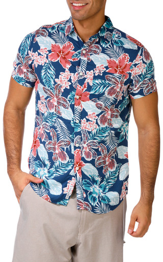 Thumbnail 1: PENGUIN Penguin Mens Tropical Floral Button Down Shirt 