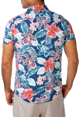 Thumbnail 2: PENGUIN Penguin Mens Tropical Floral Button Down Shirt 