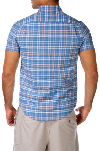 Thumbnail 2: PENGUIN Penguin Mens Short Sleeve Plaid Button Down Shirt 