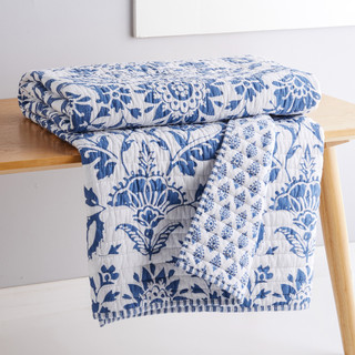 Thumbnail 3: Levtex Home Levtex Home Clara Blue Quilted Throw 