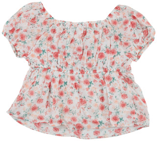 Thumbnail 2: Beautees Beautees Little Girls Crochet Puff Sleeve Top 