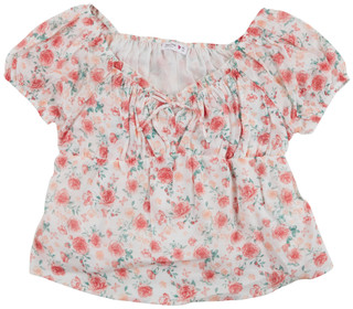 Thumbnail 1: Beautees Beautees Little Girls Crochet Puff Sleeve Top 