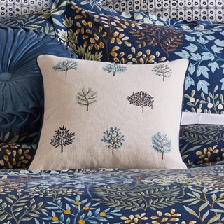 Thumbnail 2: Levtex Home English Forest Navy Embroidered Tree Decorative Pillow 