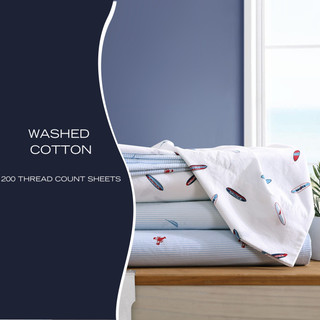 Thumbnail 18: Nautica Nautica T200 Washed Percale Sheet Set 