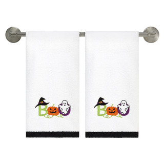 Thumbnail 1: AVANTI Avanti Colorful Boo Halloween Hand Towels Set of 2 