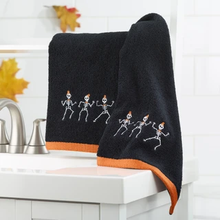 Thumbnail 2: AVANTI Avanti Skeletons Halloween Hand Towels Set of 2 