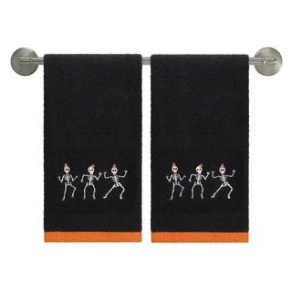 Thumbnail 1: AVANTI Avanti Skeletons Halloween Hand Towels Set of 2 