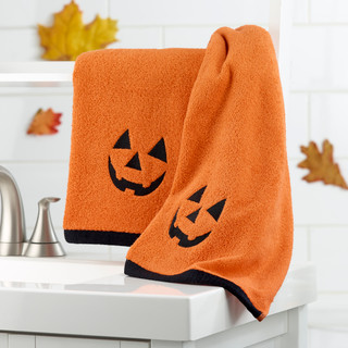 Thumbnail 2: AVANTI Avanti Jack-O-Lantern Halloween Hand Towels Set of 2 