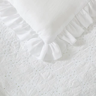 Thumbnail 55: Laura Ashley Laura Ashley Eyelet Ruffle Comforter & Sham Set 