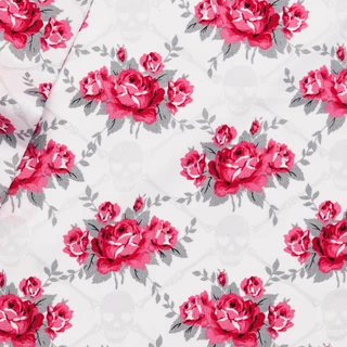 Thumbnail 6: Betsey Johnson Betsey Johnson Skull Rose Trellis Sheet Set 