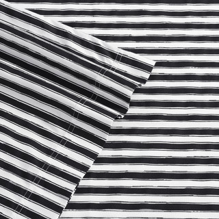 Thumbnail 6: Betsey Johnson Betsey Johnson Sketchy Stripe Sheet Set Black 