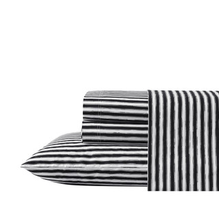 Thumbnail 4: Betsey Johnson Betsey Johnson Sketchy Stripe Sheet Set Black 