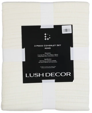 Thumbnail 6: LUSH Lush Decor Dot N Dash 3-Piece Coverlet Set 