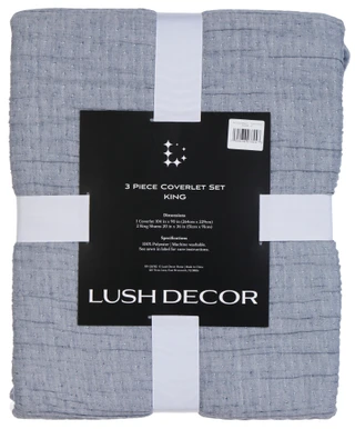 Thumbnail 6: LUSH Lush Decor Top Stitch 3-Piece Coverlet Set 