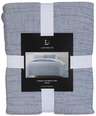 Thumbnail 1: LUSH Lush Decor Top Stitch 3-Piece Coverlet Set 