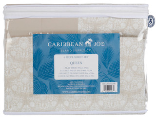 Thumbnail 2: Caribbean Joe Caribbean Joe 6 Pc Queen Cooling Shell Medallion Sheet Set 