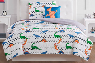 Thumbnail 6: My World My World Kids Dino Tracks Quilt Set 