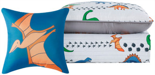 Thumbnail 15: My World My World Kids Dino Tracks Quilt Set 