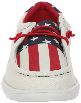 Thumbnail 6: Hey Dude Hey Dude Boys Wally Americana Casual Tie Shoe 
